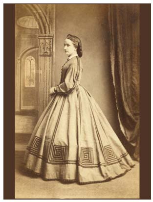 1864 lady in geometric style dress